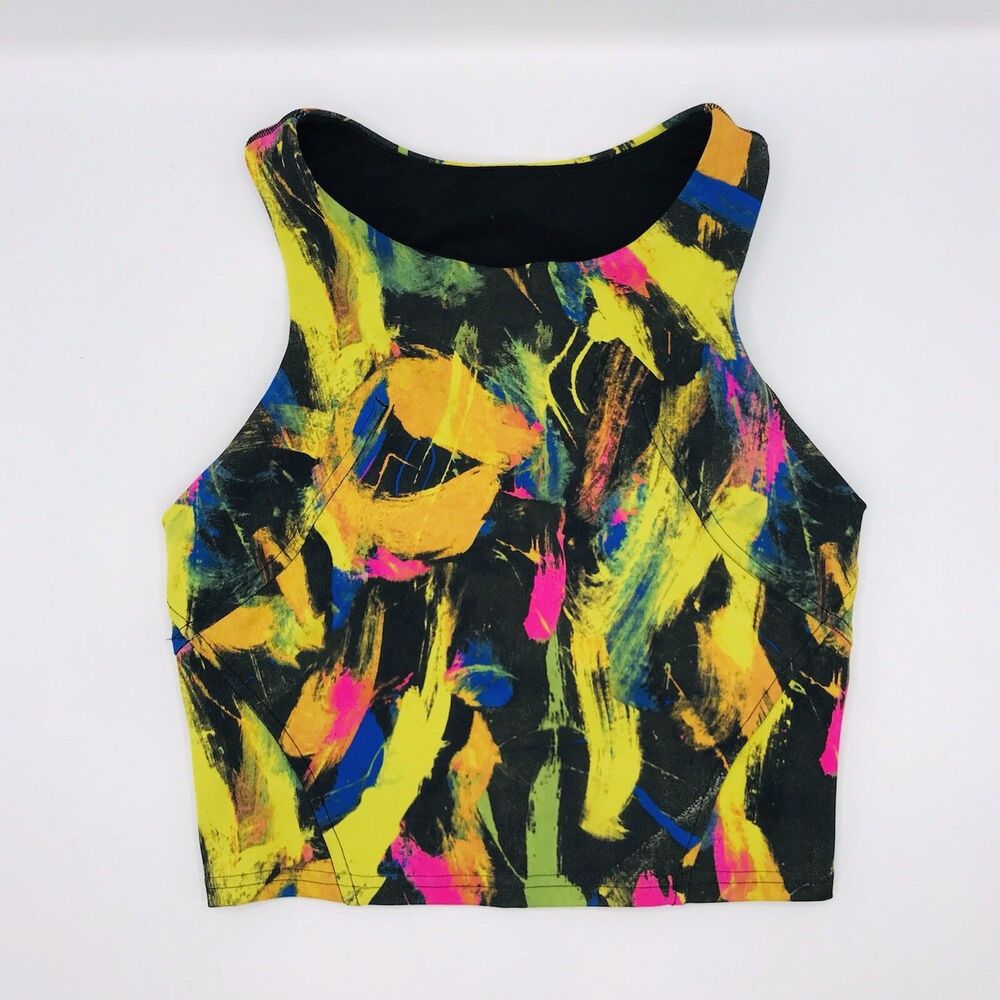 Lululemon Tank Top Invigorate Training Undertone Black Multi Racerback Size 2